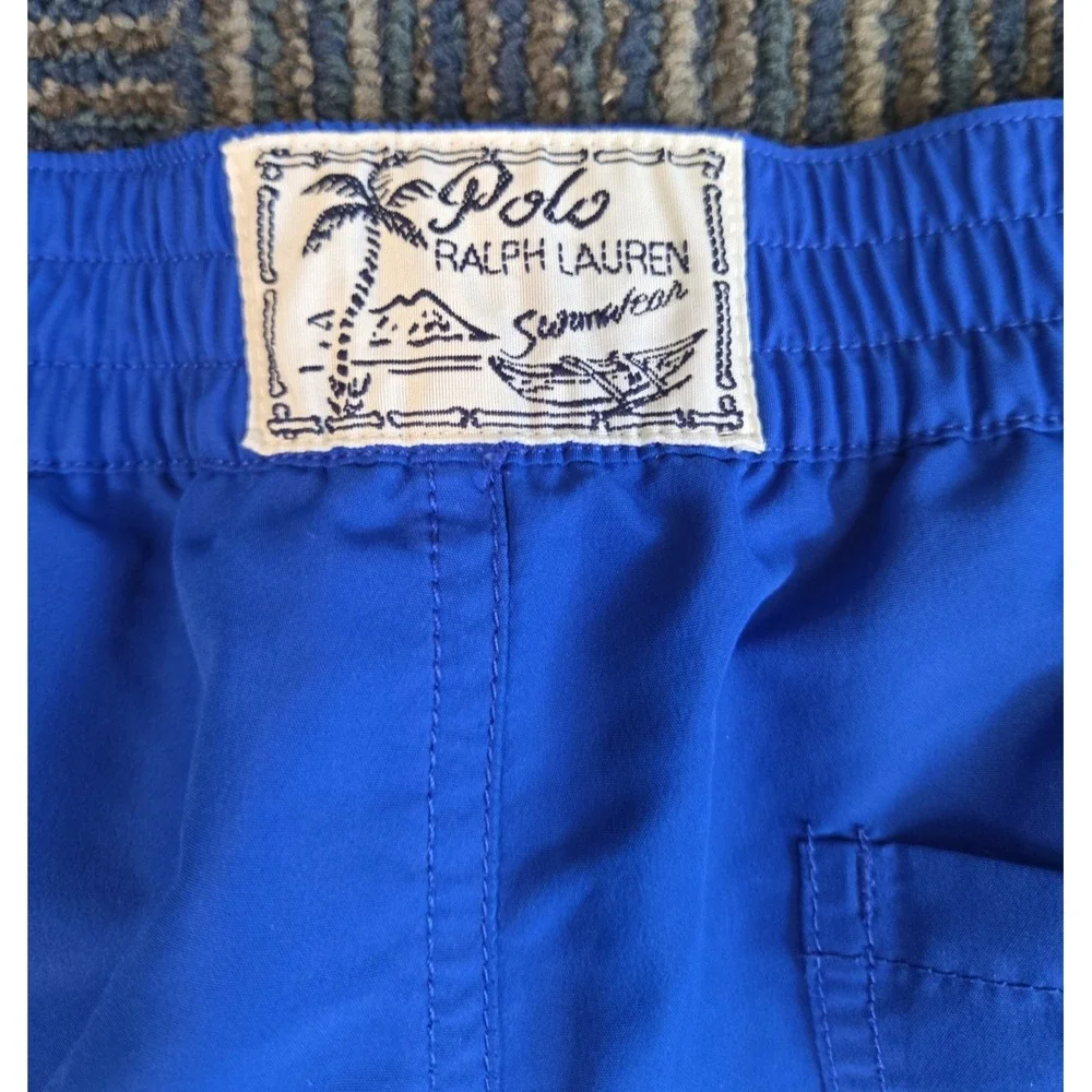 Polo Ralph Lauren Boys Youth Big Pony Swim Trunks L(14-16) Kids Blue Yellow